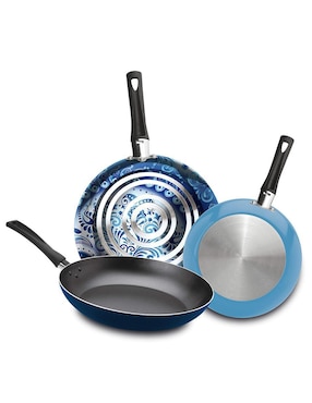 Set Sartenes Ekco Blue Flame Aluminio 3 Piezas