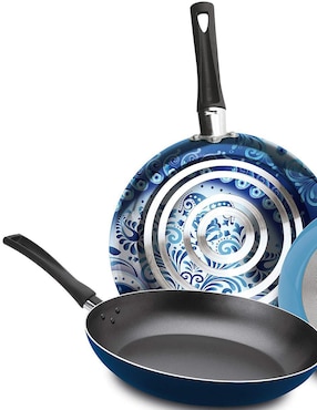 Set de sartenes Ekco Blue Flame de aluminio 3 piezas
