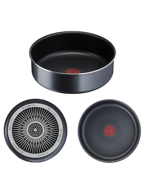 Batería de cocina T-Fal de aluminio antiadherente titanio 12 piezas