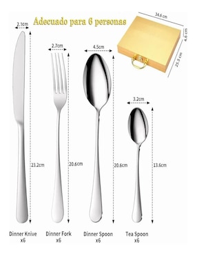 Set cubiertos Lab.G de acero inoxidable 24 piezas