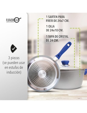 Set de sartenes con tapa Stay Elit Flavor Pan de acero 2 piezas