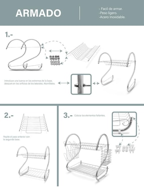 Escurridor de trastes Idea Nuova de acero inoxidable