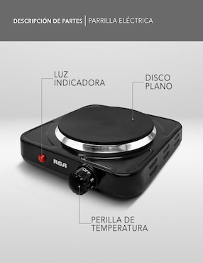 Parrilla eléctrica Rca RC1000N de acero inoxidable