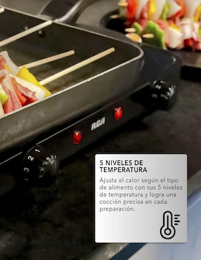 Parrilla eléctrica Rca RC2000N de acero inoxidable