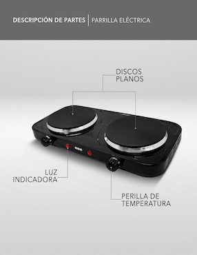 Parrilla eléctrica Rca RC2000N de acero inoxidable