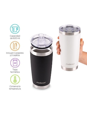 Vaso térmico Redlemon de acero inoxidable con tapa flip top 680 ml