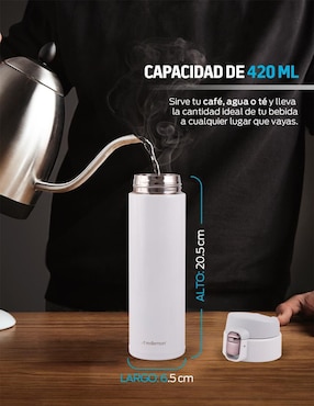 Termo Redlemon de acero inoxidable con tapa flip top