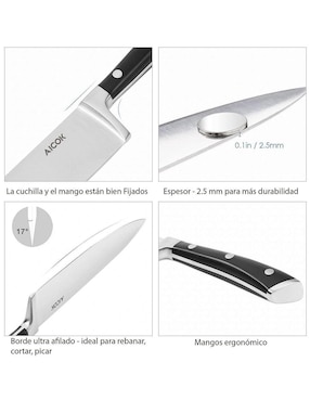 Set de cuchillos multiusos Aicok   6 piezas