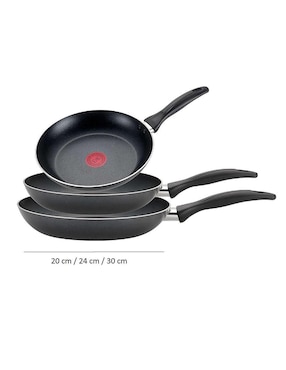 Set de sartenes T-Fal de aluminio 3 piezas