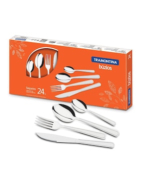 Set cubiertos Tramontina de acero inoxidable 24 piezas