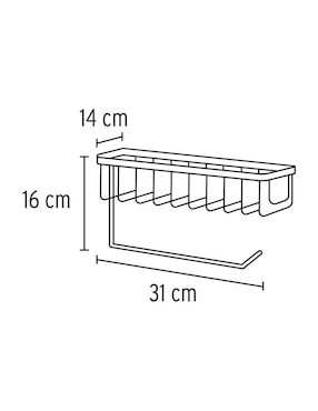 Portarrollos de acero inoxidable Foset Riviera 1 rollo