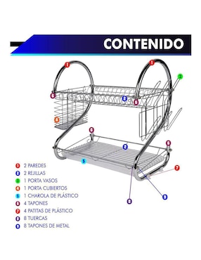 Escurridor de trastes Rd Royal Cook de acero inoxidable