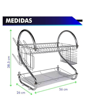 Escurridor de trastes Rd Royal Cook de acero inoxidable
