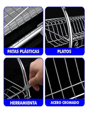 Escurridor de trastes Rd Royal Cook de acero inoxidable