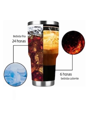 Termo Genérica de acero inoxidable con tapa doble rosca 800 ml