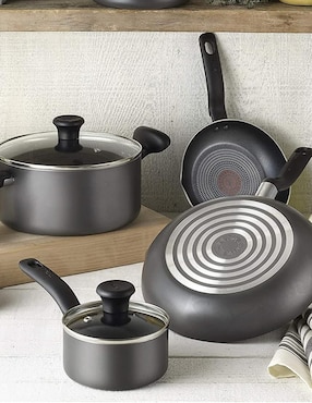Batería de cocina T-Fal de acero inoxidable antiadherente cerámica 10 piezas