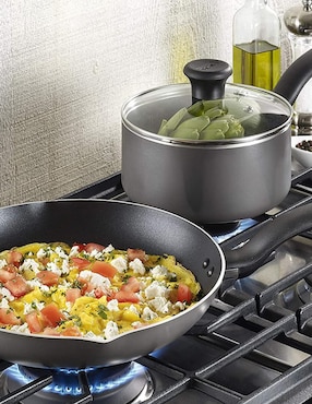 Batería de cocina T-Fal de acero inoxidable antiadherente cerámica 10 piezas