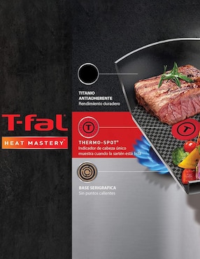 Batería de cocina T-Fal de acero inoxidable antiadherente cerámica 10 piezas