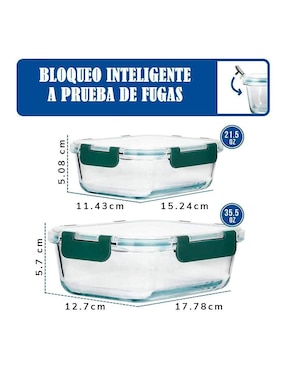 Set contenedores Lutema de vidrio 24 piezas