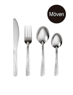 Set cubiertos Moven Maya de acero inoxidable 16 piezas
