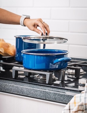 Batería de cocina Cinsa Praktica de acero vitrificado antiadherente convencional 11 piezas