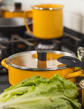 Batería de cocina Cinsa Praktica de acero vitrificado antiadherente convencional 12 piezas