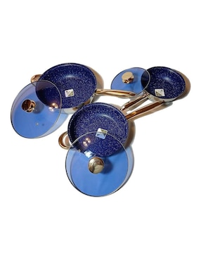Set de sartenes con tapa Royal Haus de acero inoxidable 6 piezas