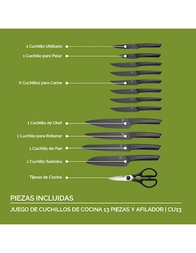 Set de cuchillos multiusos Avera 13 piezas