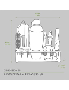 Set bar Avera de acero inoxidable