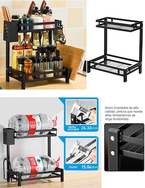 Estante de acero inoxidable Brandtrendy Rack 2 niveles