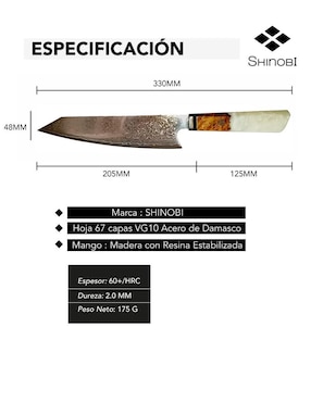 Cuchillo para chef Shinobi ms hometech