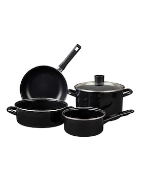 Batería de cocina Cinsa Mística de acero vitrificado antiadherente convencional 5 piezas