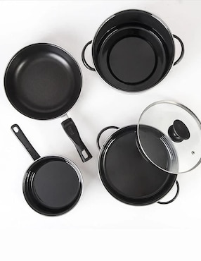 Batería de cocina Cinsa Mística de acero vitrificado antiadherente convencional 5 piezas