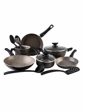 Batería de cocina Cinsa Onix de aluminio antiadherente sin PFOA 13 piezas