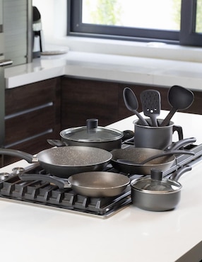 Batería de cocina Cinsa Onix de aluminio antiadherente sin PFOA 13 piezas