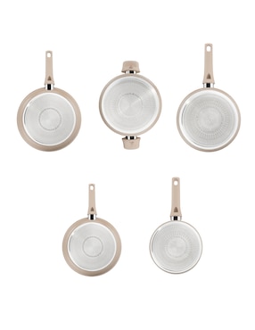 Batería de cocina T-Fal de aluminio antiadherente minerales naturales 10 piezas