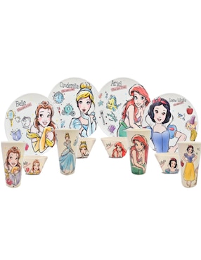 Vajilla cerrada Regalos Siglo Xxi disney princesas de bambú para 4 personas