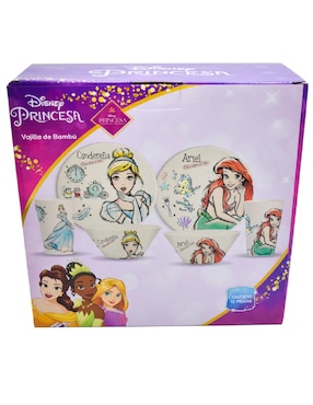 Vajilla cerrada Regalos Siglo Xxi disney princesas de bambú para 4 personas