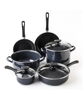 Batería de cocina Cinsa Mega Óptima de acero vitrificado antiadherente convencional 9 piezas