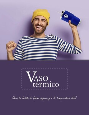 Termo Idea Nuova de acero inoxidable con tapa push pull