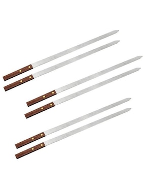 Set De Brochetas De Acero Inoxidable Ventdepot 6 Piezas