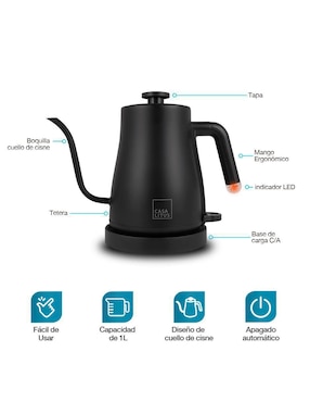 Tetera eléctrica Casa Litus de acero inoxidable