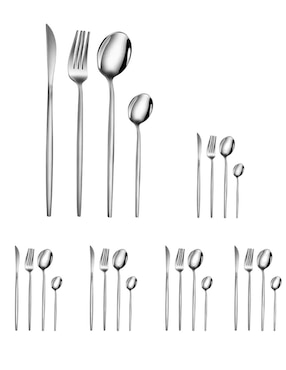 Set cubiertos Genérica de acero inoxidable 24 piezas
