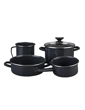 Batería De Cocina Cinsa Brooklyn De Acero Vitrificado 5 Piezas