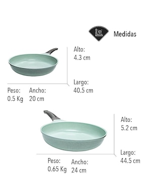 Set de sartenes Stay Elit Jade de hierro 2 piezas