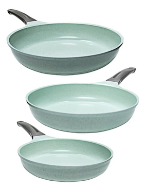 Set de sartenes Stay Elit Jade de hierro 3 piezas