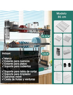 Escurridor de trastes de acero inoxidable