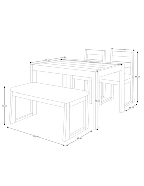 Antecomedor Ph Muebles para 4 personas