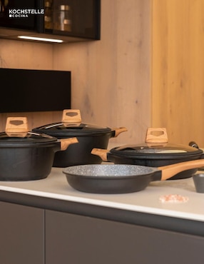 Batería de cocina Kochstelle Wood de aluminio antiadherente combinado 10 piezas