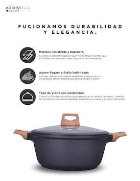 Batería de cocina Kochstelle Wood de aluminio antiadherente combinado 10 piezas